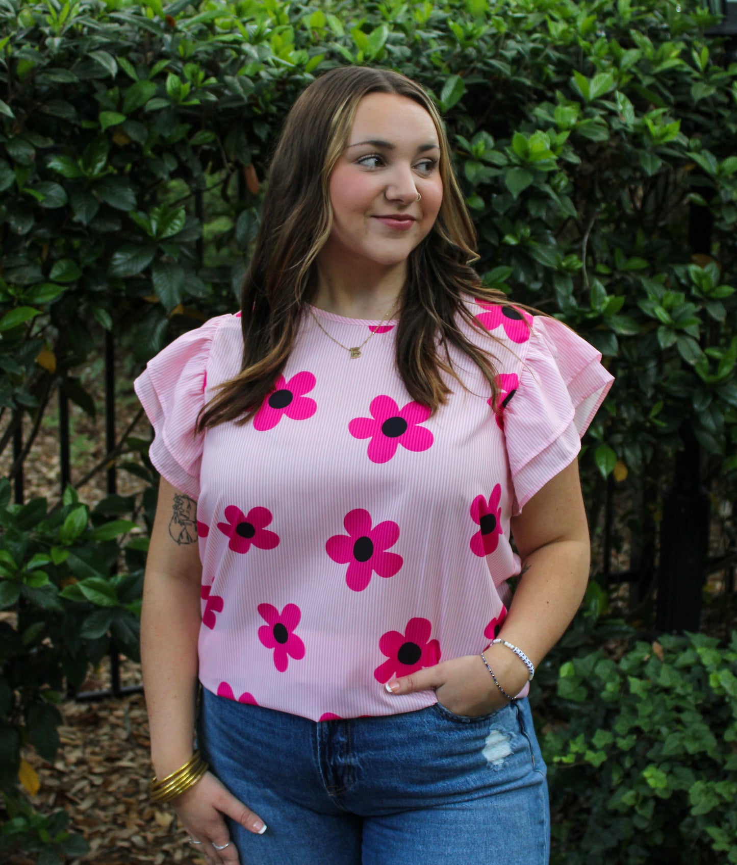 Pink Floral Top LT