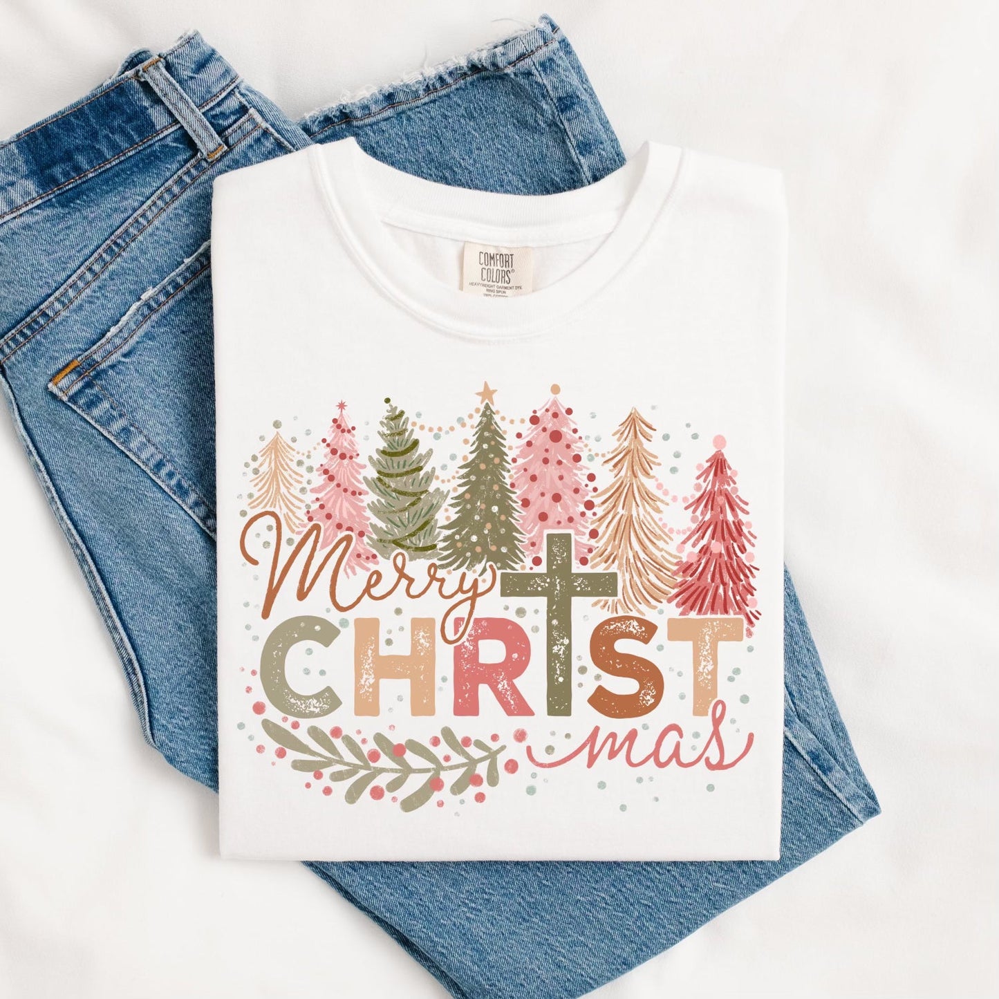 Watercolor Merry Christmas Tee.