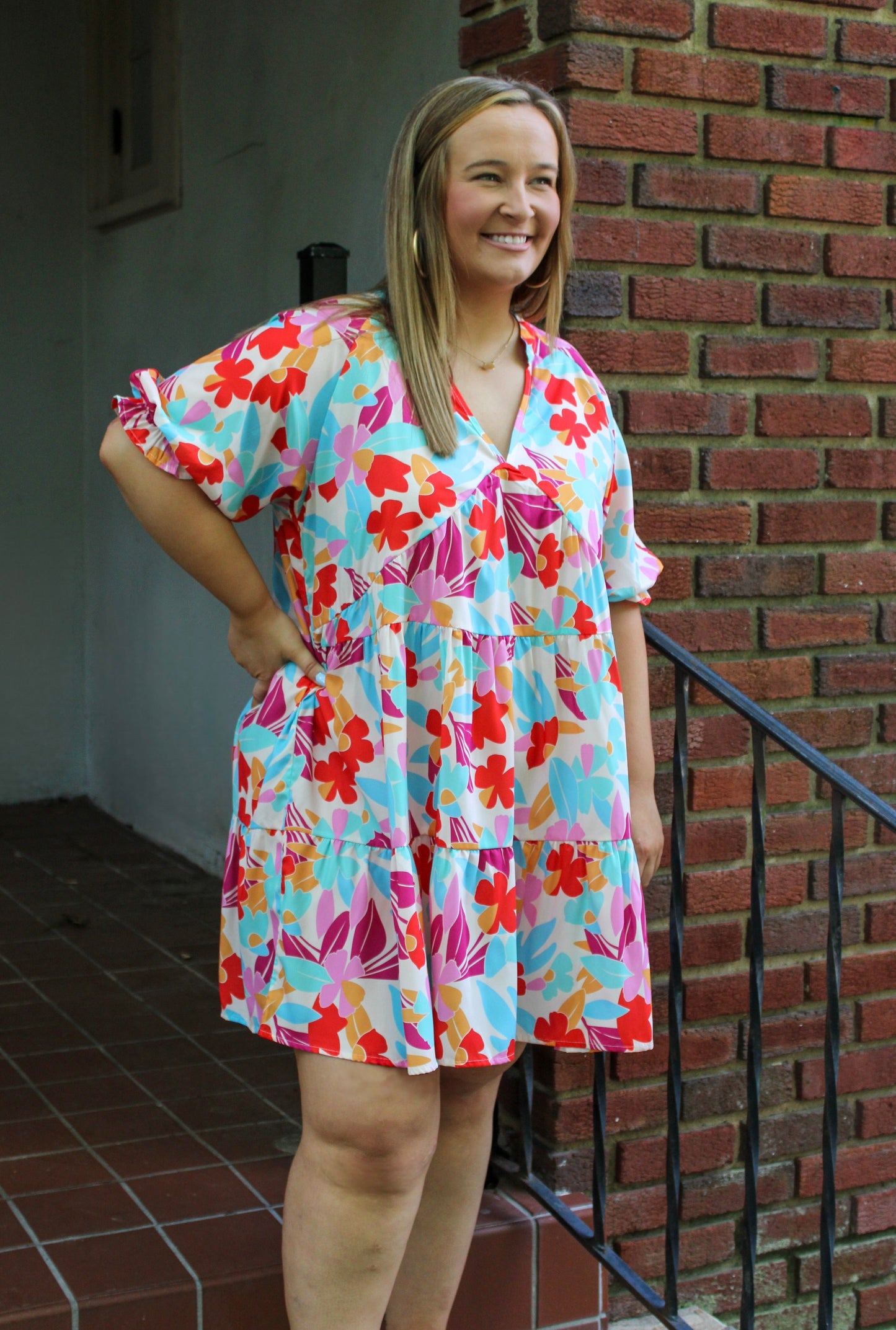 Plus Size Floral Dress LT