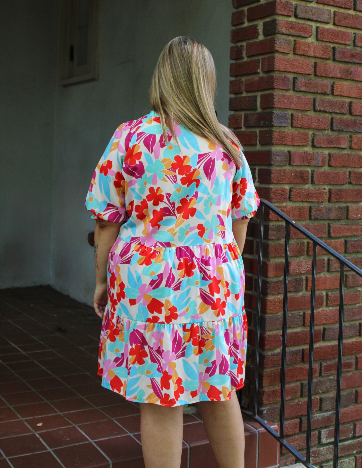 Plus Size Floral Dress LT