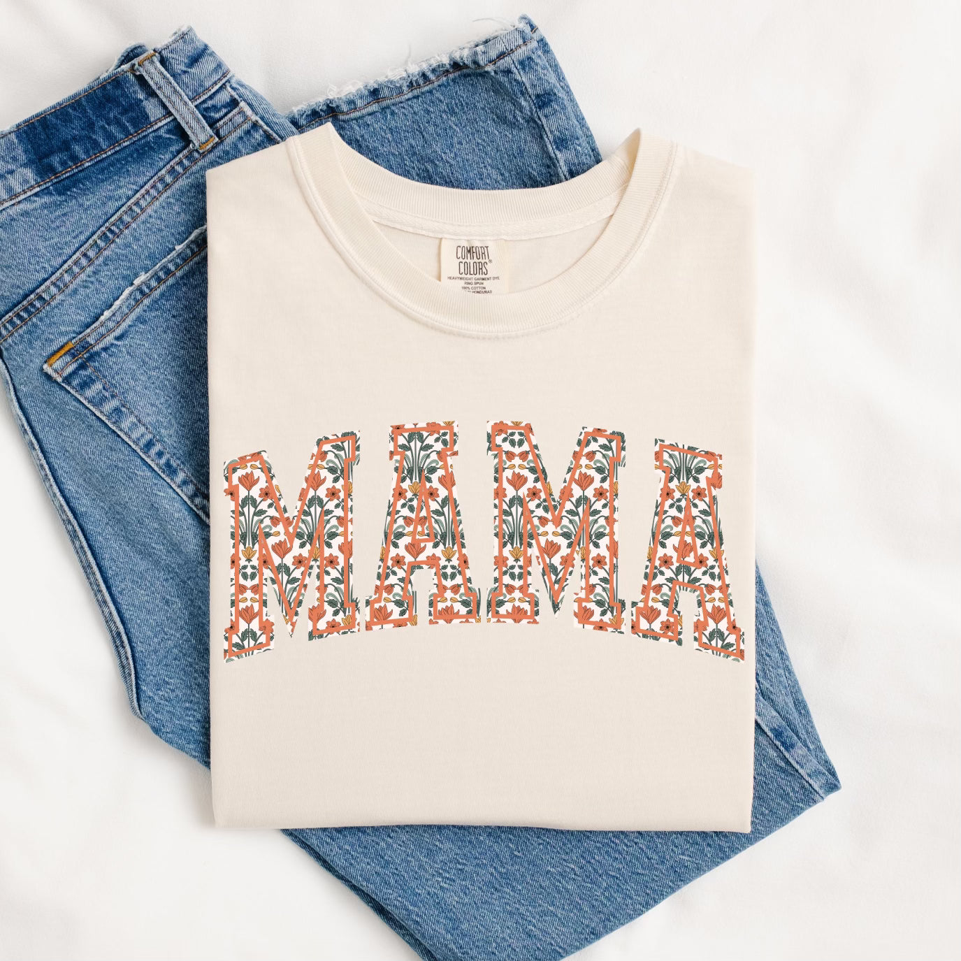 Orange Floral Mama Tee.