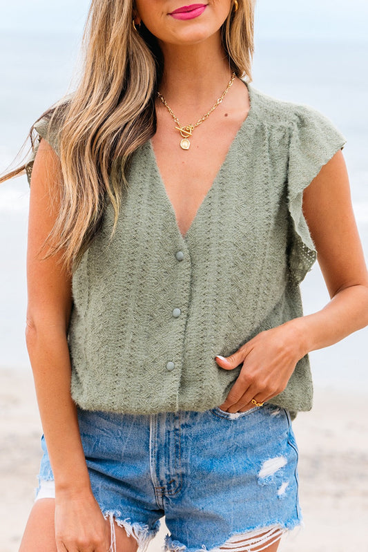 Green Flutter Top LT