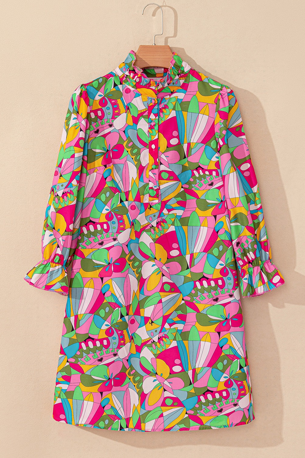 Abstract Button Up Dress LT