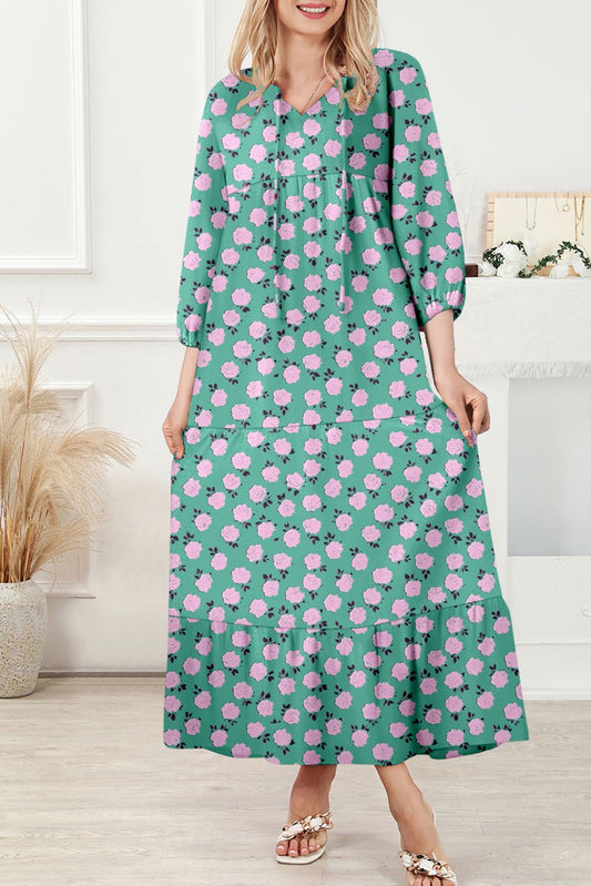 Mint Green Rose Print Maxi LT