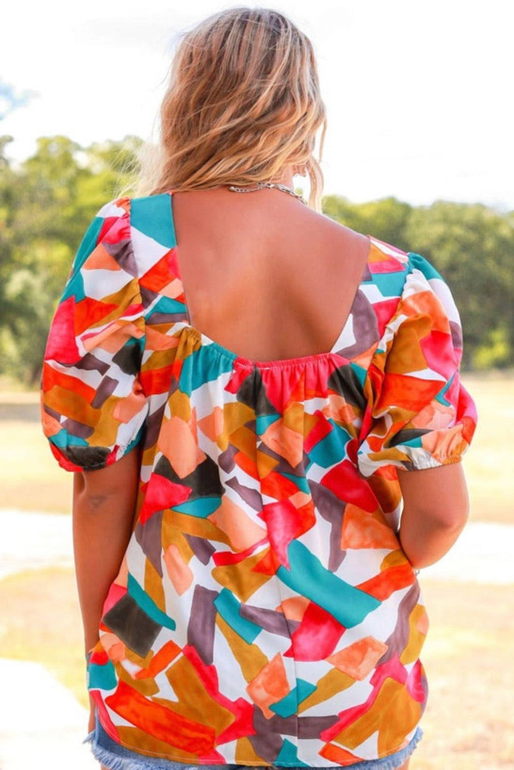 Multicolor Abstract Blouse LT