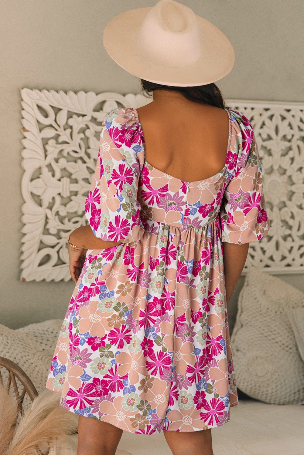 Purple Floral Mini Dress LT