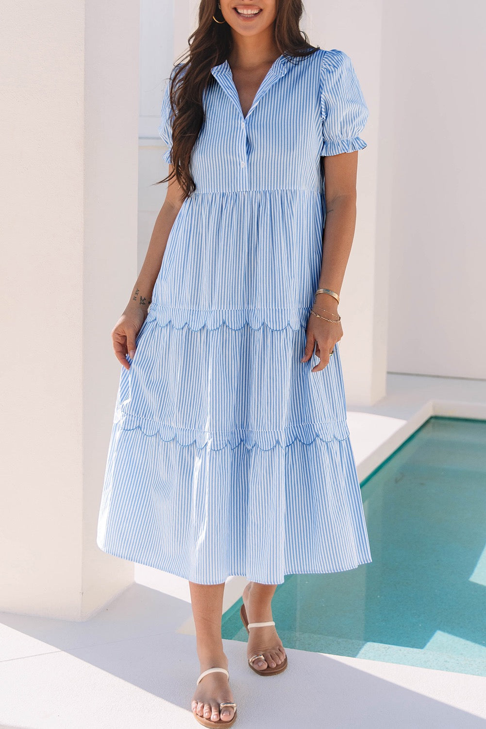 Blue Scalloped Dress FB