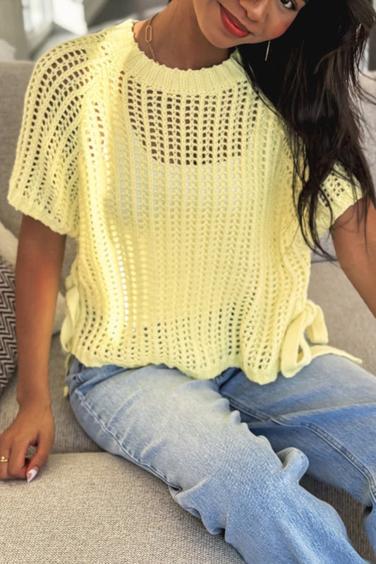 Yellow Crochet Sweater LT
