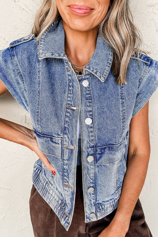 Denim Button Up Top LT