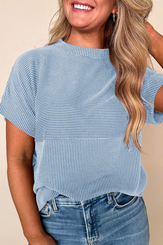 Blue Corded Casual Top LT