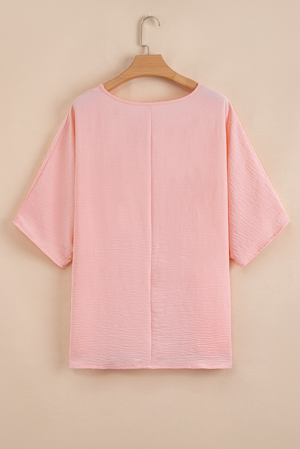 Pink Textured Plus Size Pocket Top LT