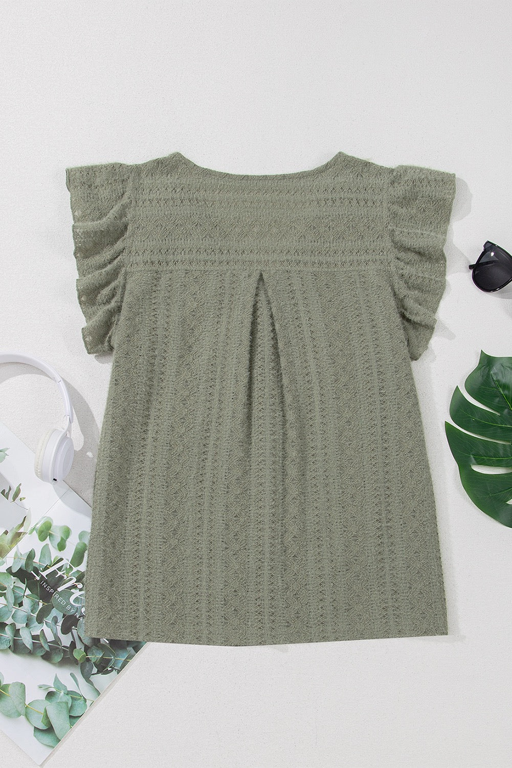 Green Flutter Top LT