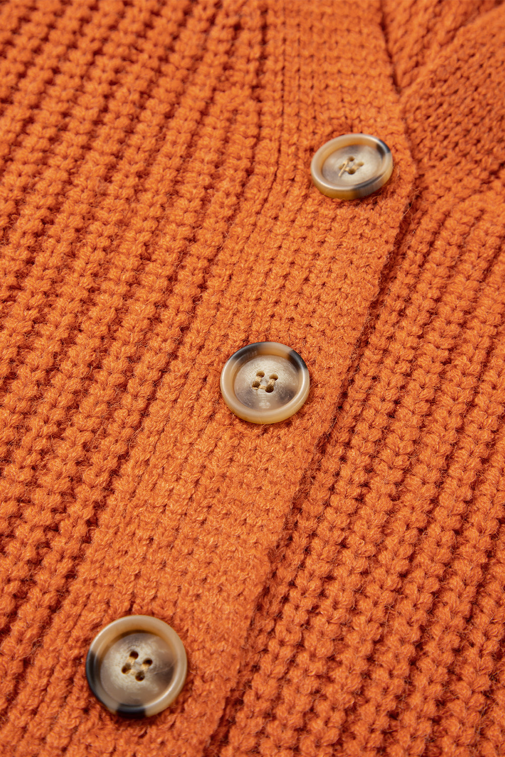 Orange Chunky Cardigan Sweater LT