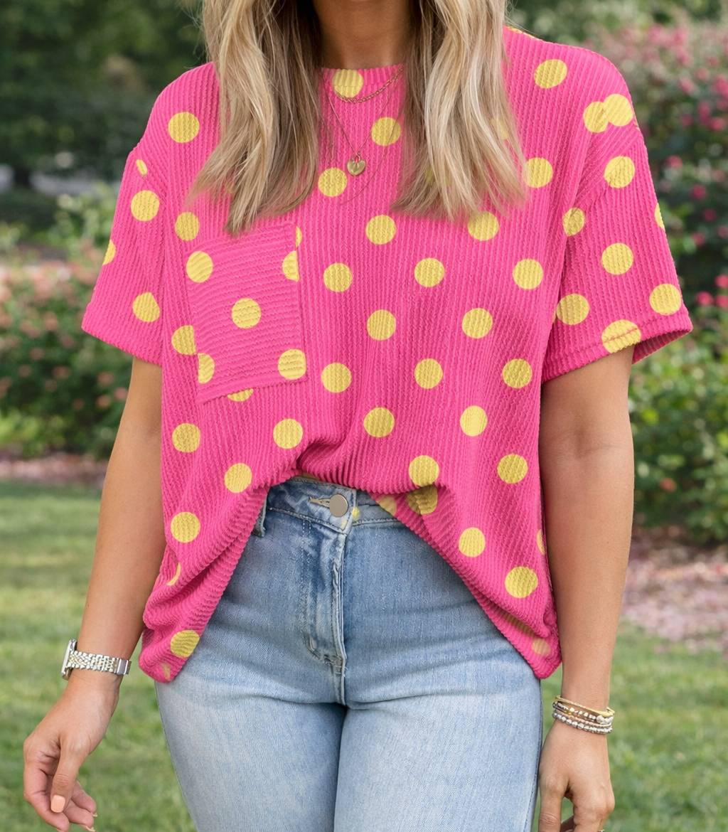 Polka Dot Jacquard Top RTS