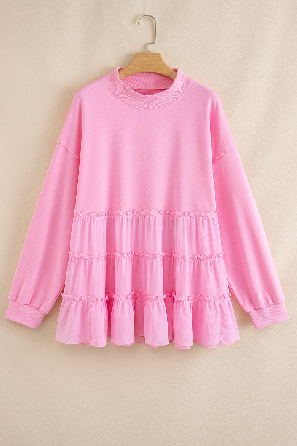 Pink Tiered Plus Size Blouse August.
