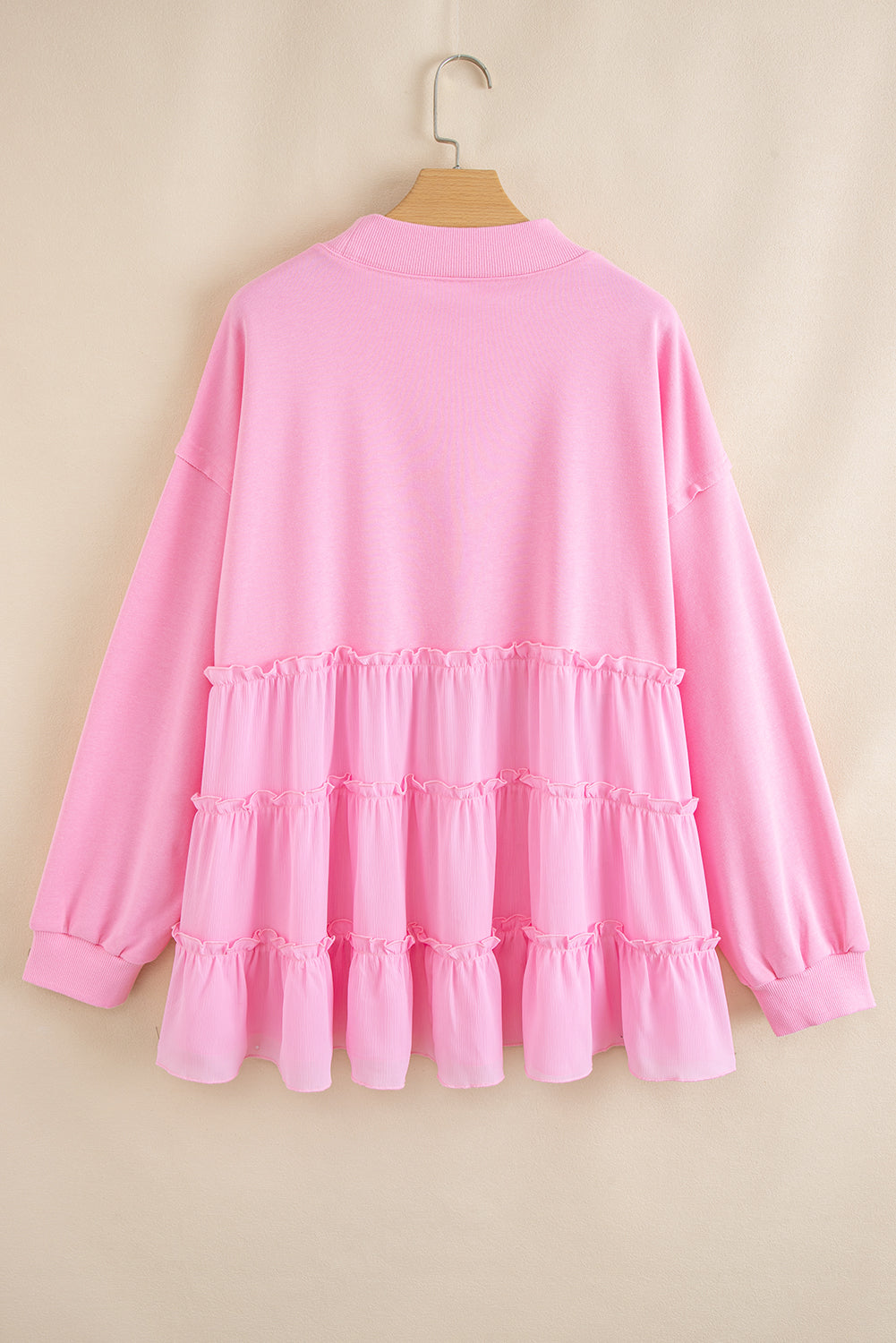 Pink Tiered Plus Size Blouse August.