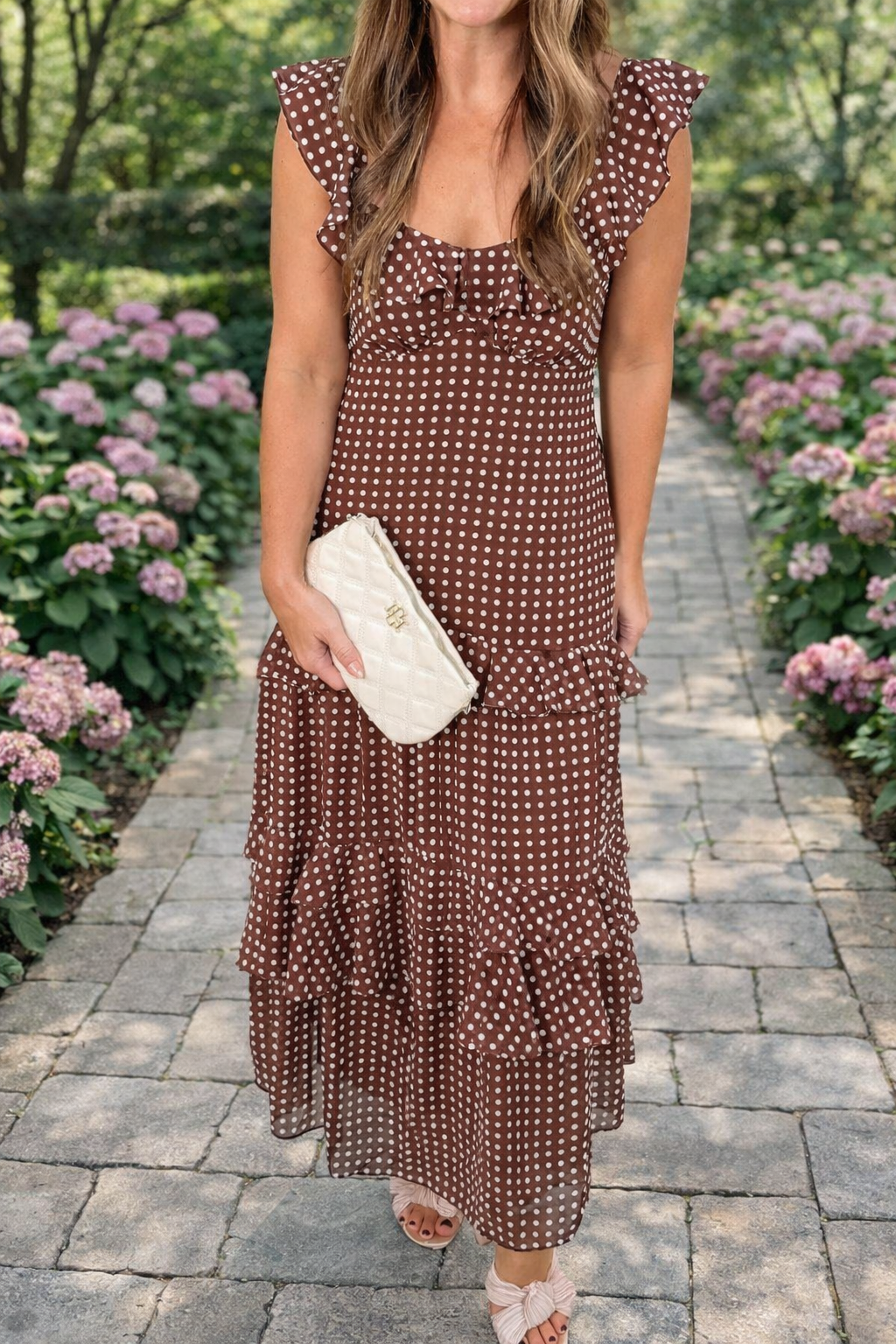 Polka Dot Ruffled Maxi Dress FB
