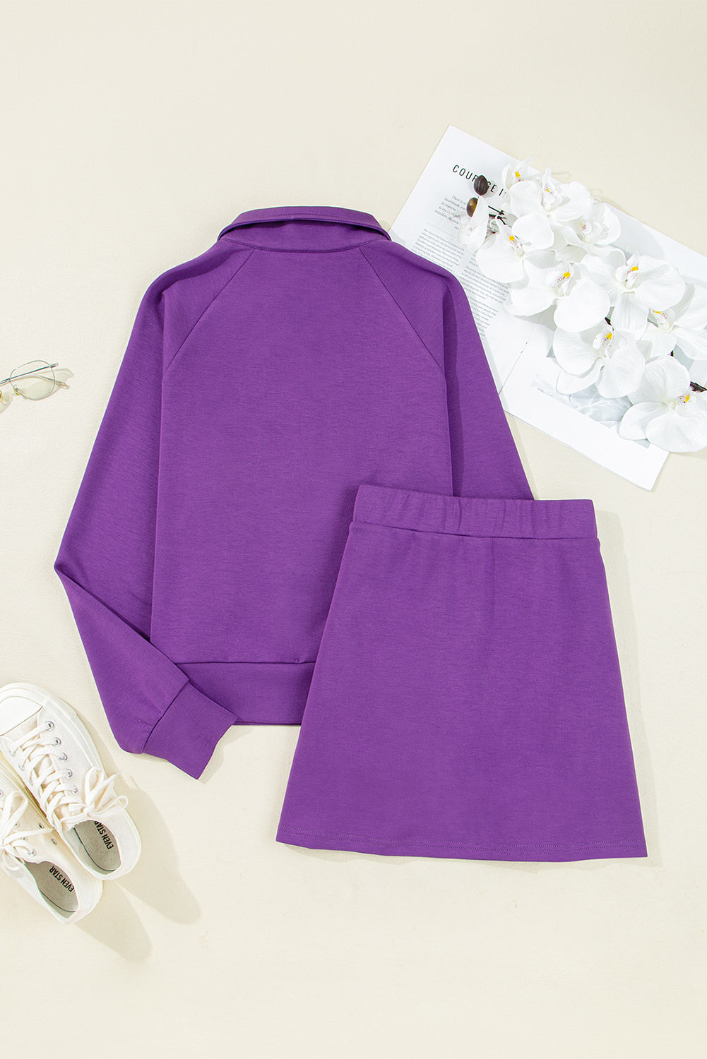 Sporty Pullover Skirt Set August.