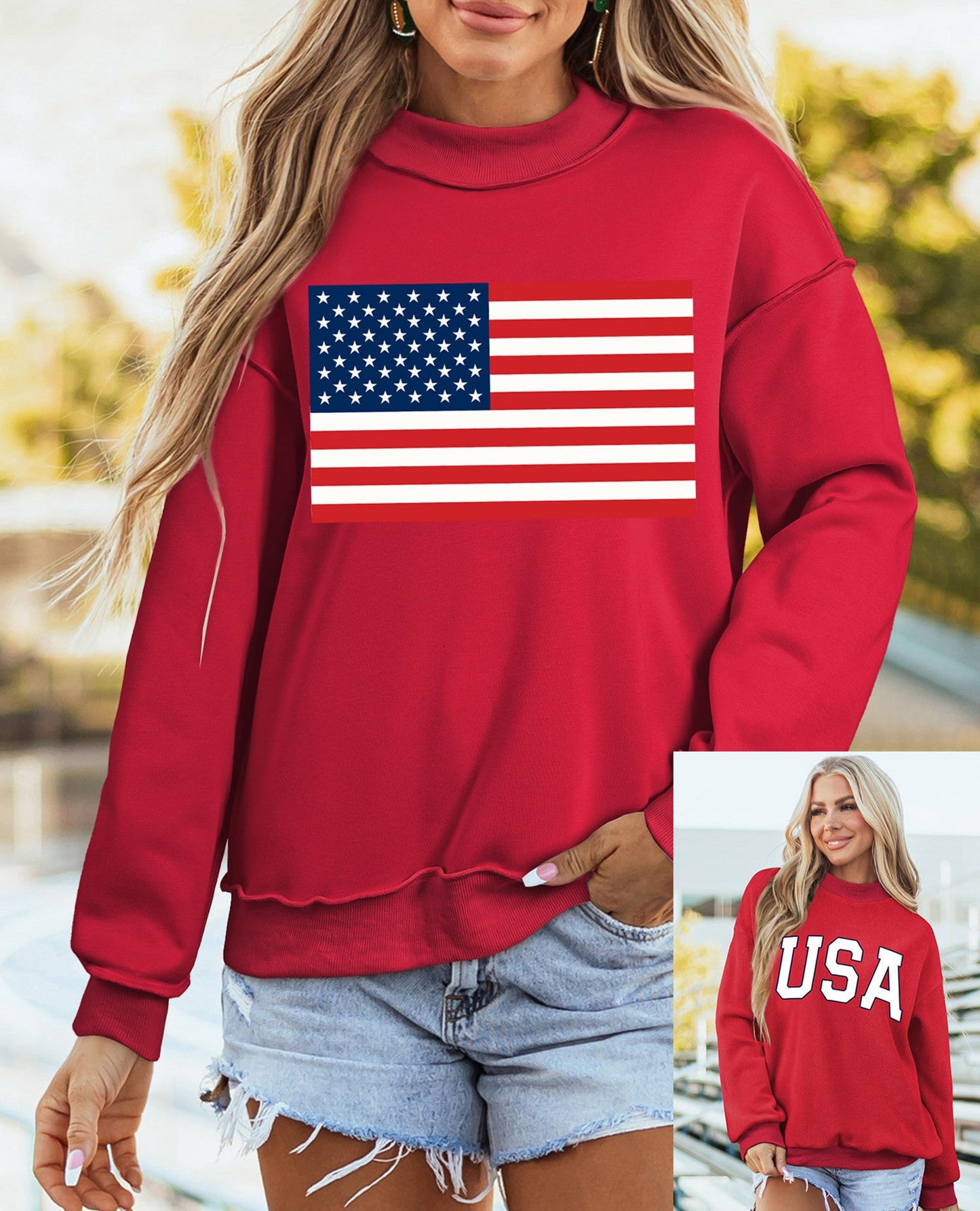 Red Flag USA Reversible Sweatshirt