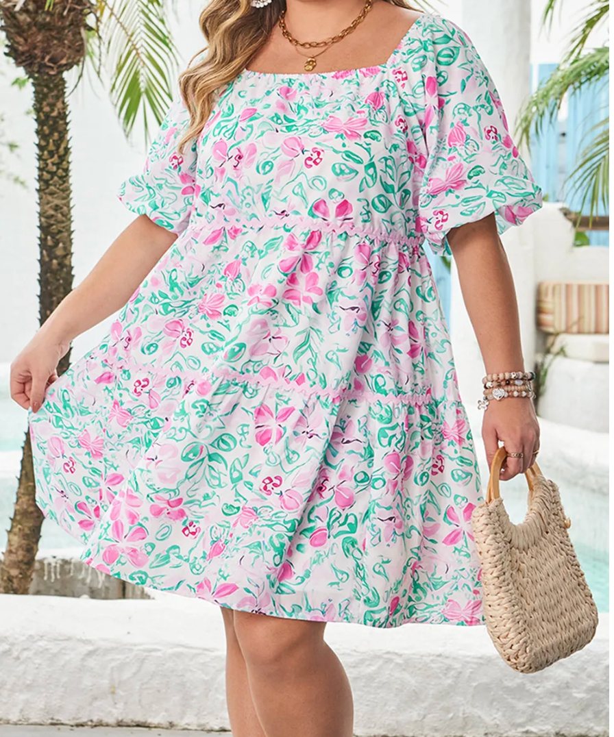 Plus Size Floral Ric Rac Trim Dress OOTD