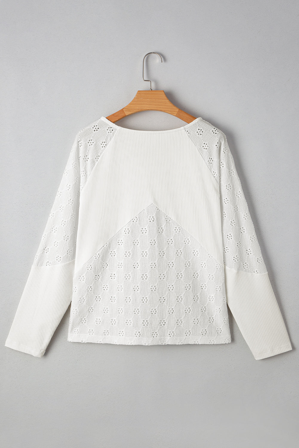 White Ribbed Patchwork Top LT