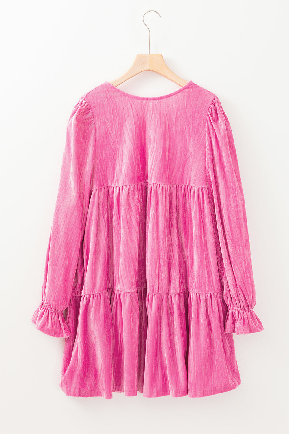 Pink Velvet Ruffled Mini Dress LT