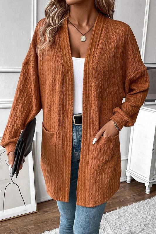 Chestnut Textured Cardigan LT