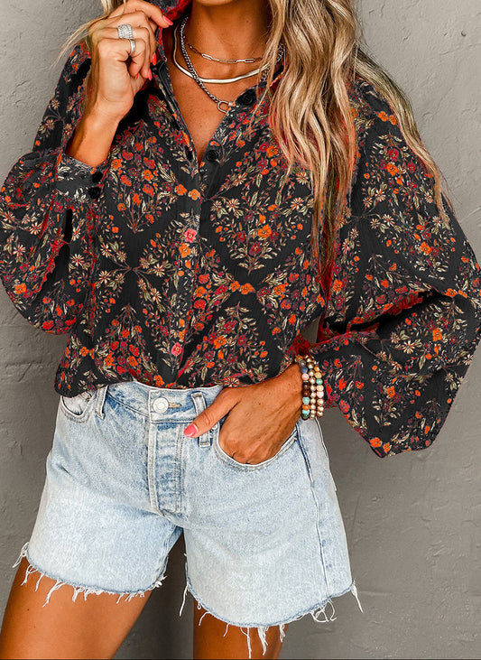 Black Floral Blouse LT