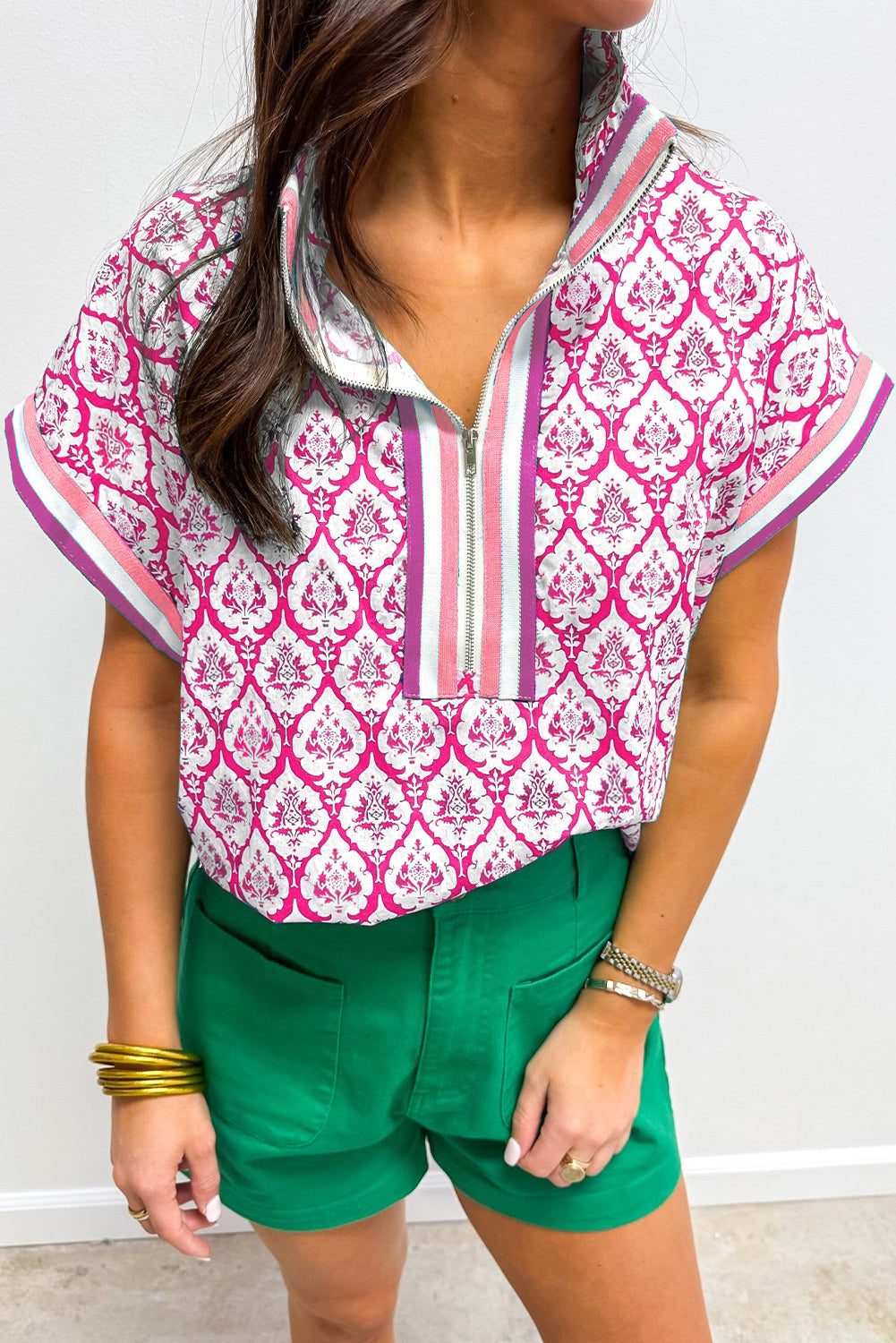 Western Print Summer Blouse LT