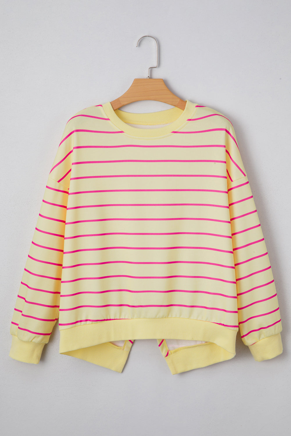 Yellow Stripe Overlap Pullover LT