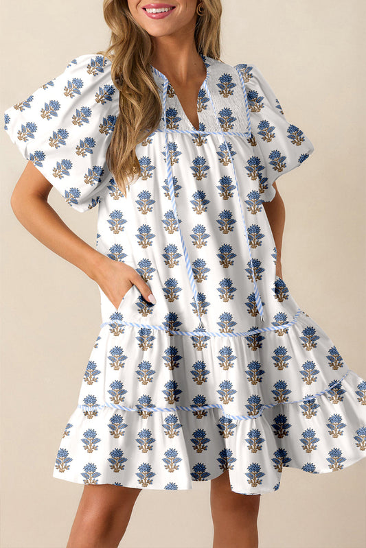 Blue Puff Mini Dress LT