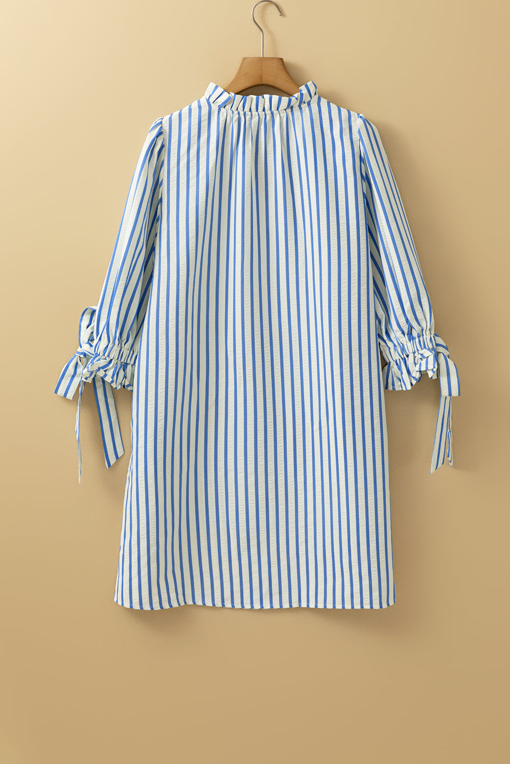 Blue Stripe Knotted Sleeve Dress LT