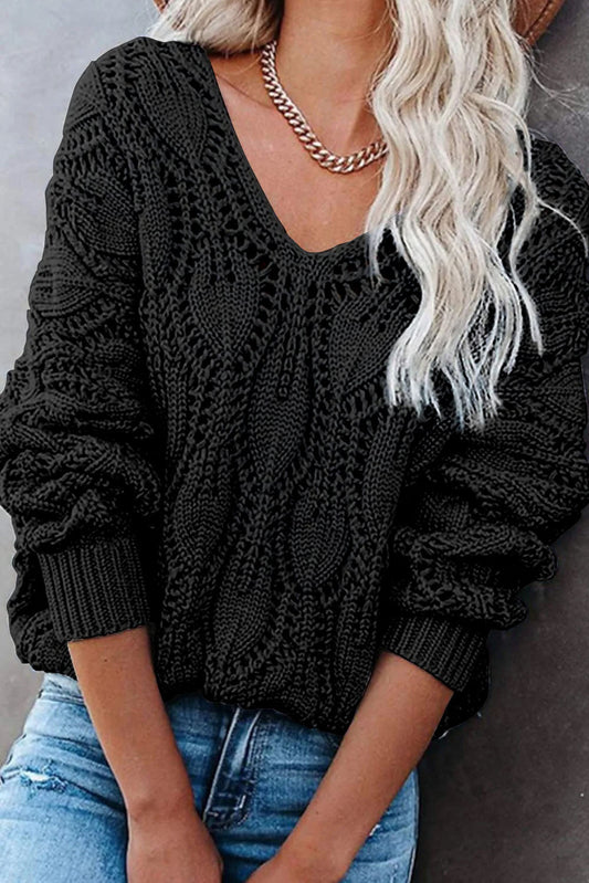 Black Crochet Sweater LT