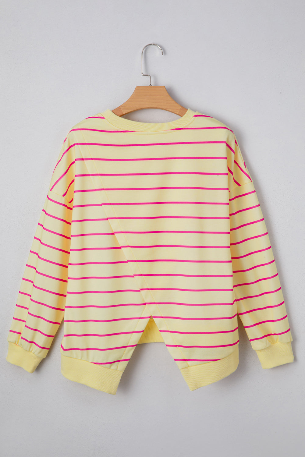 Yellow Stripe Overlap Pullover LT