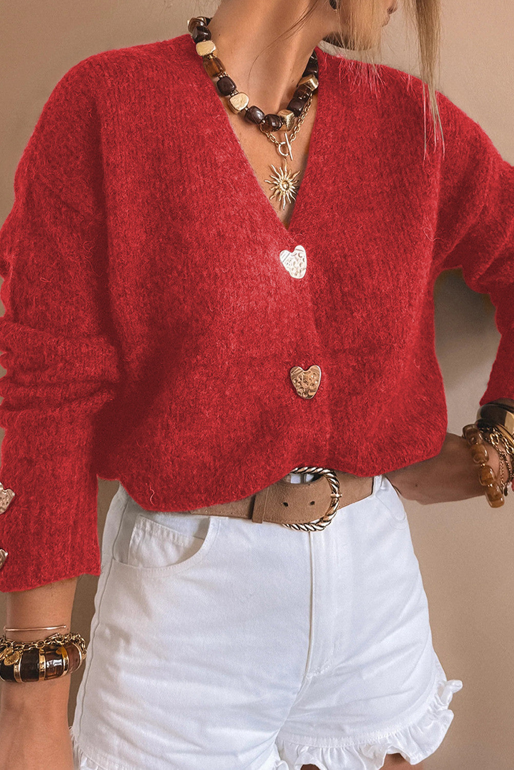 Heart Button Sweater INS