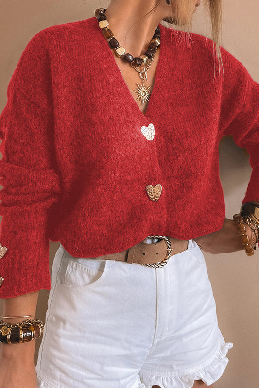 Heart Button Sweater INS