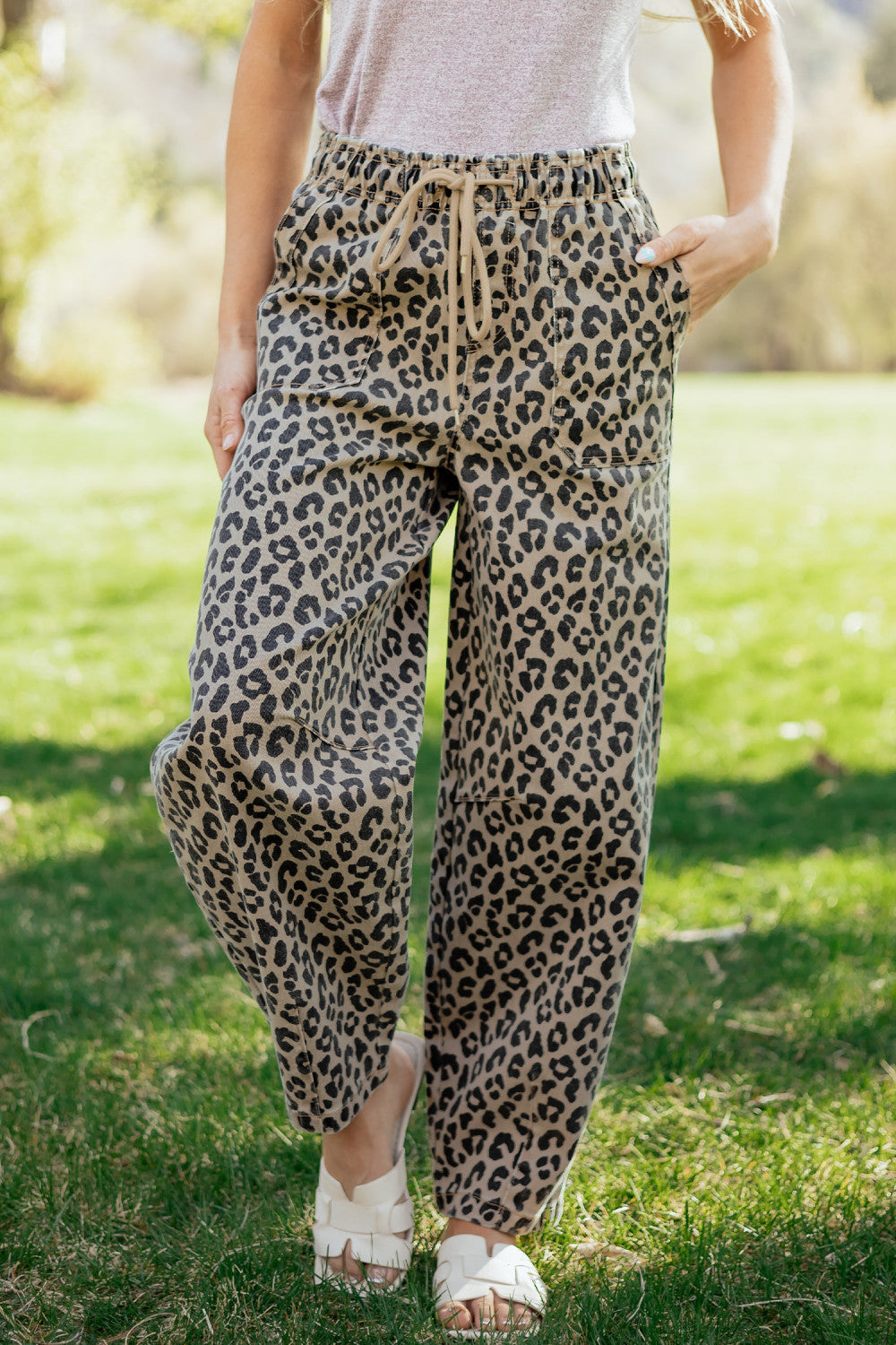 Leopard Loose Denim Pants